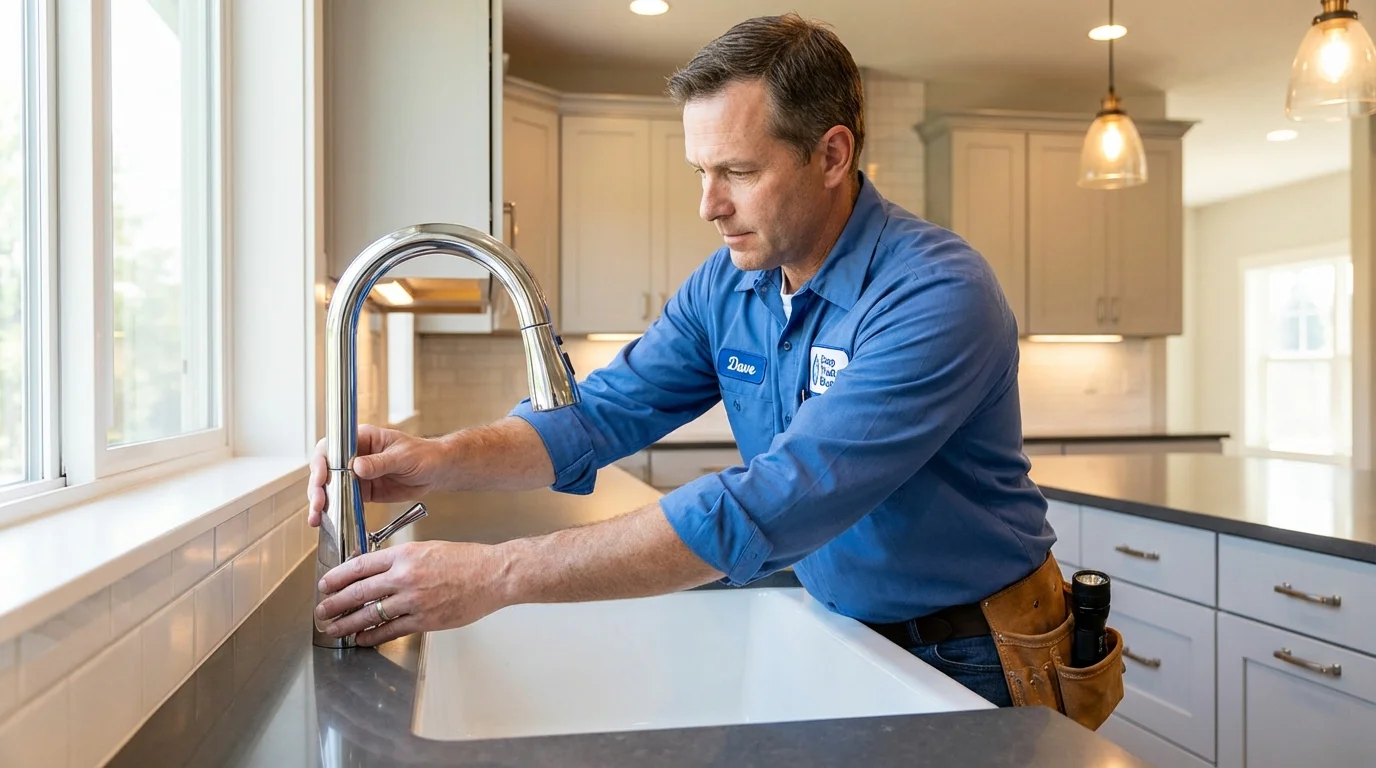 Kitchen faucet installation by Johns Plumbing LLC in Wolfeboro